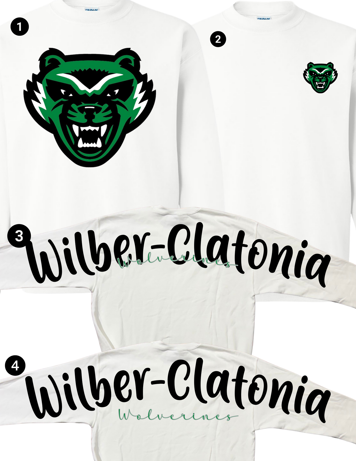 Wilber-Clatonia Wolverines Oversized Spirit Crewneck