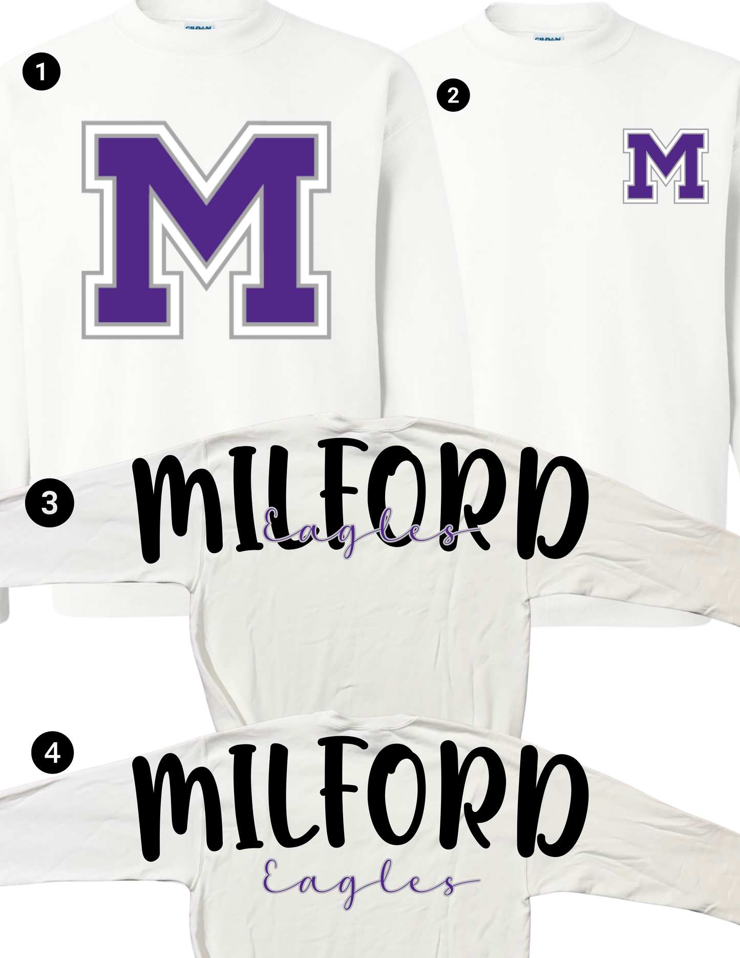 Milford Eagles Oversized Spirit Crewneck