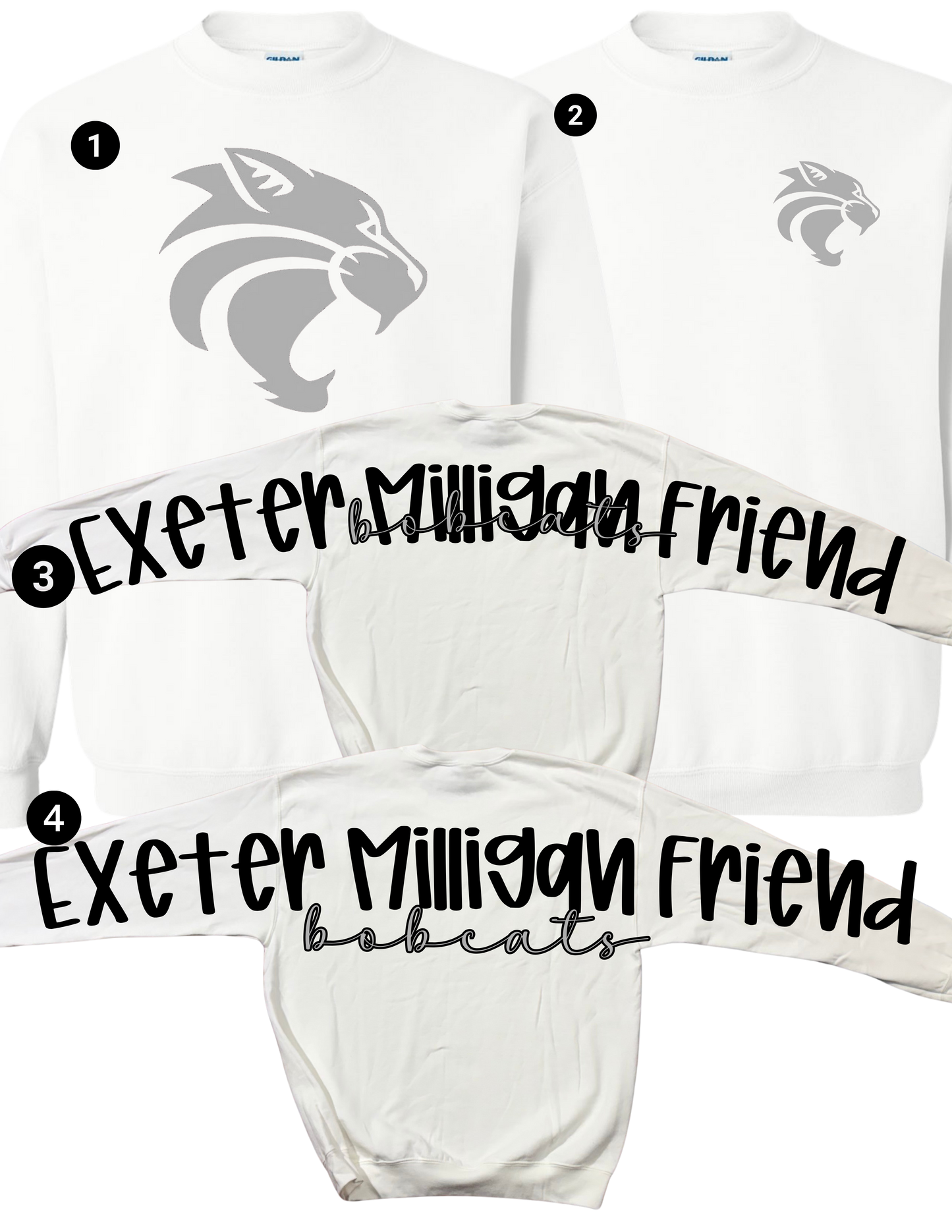 Exeter Milligan Friend Bobcats Oversized Spirit Crewneck