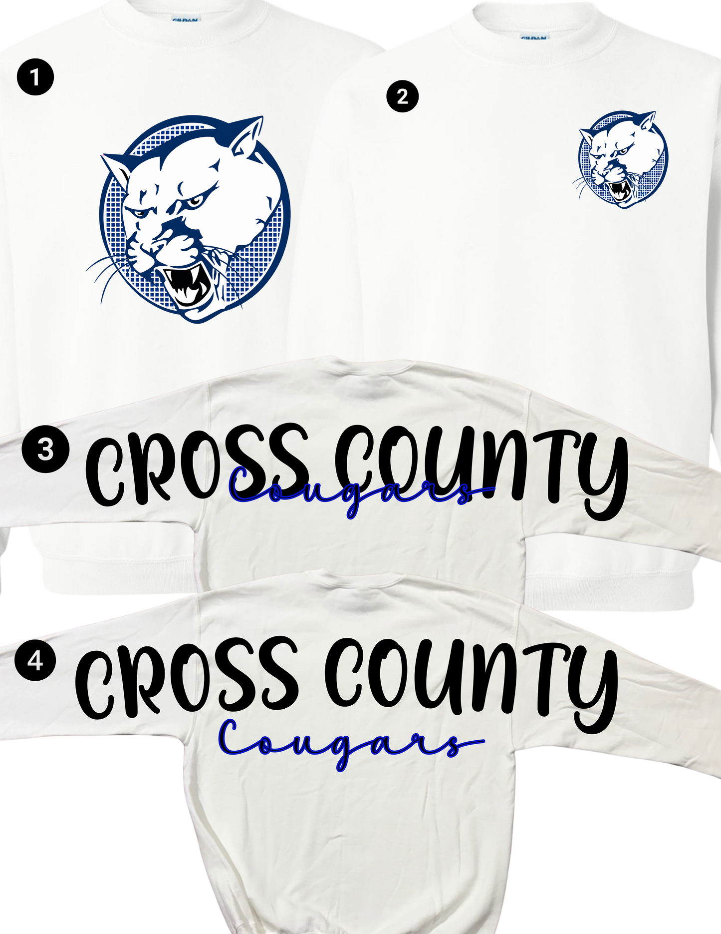 Cross County Cougars Oversized Spirit Crewneck