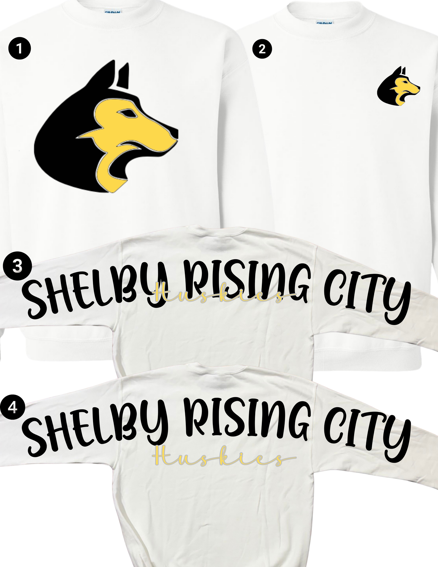 Shelby Rising City Huskies Oversized Spirit Crewneck