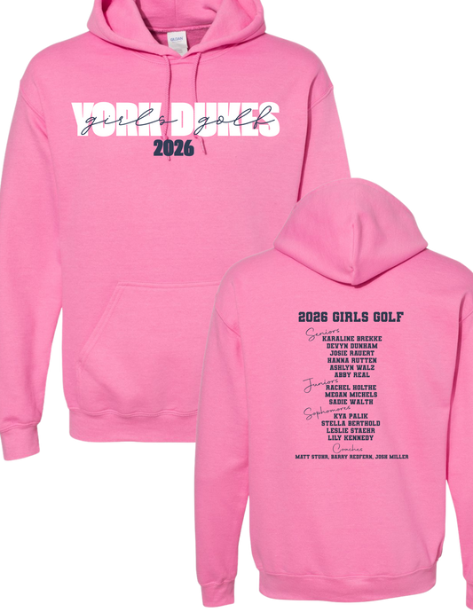 York Dukes Girls Golf Pink Hoodie