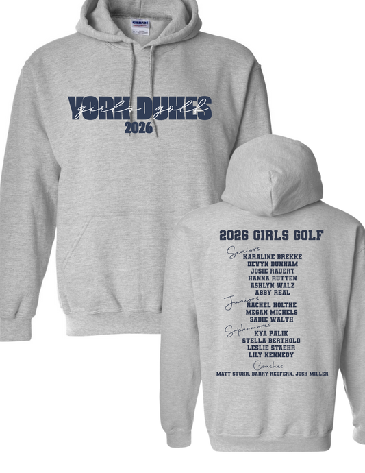 York Dukes Girls Golf Sports Grey Hoodie