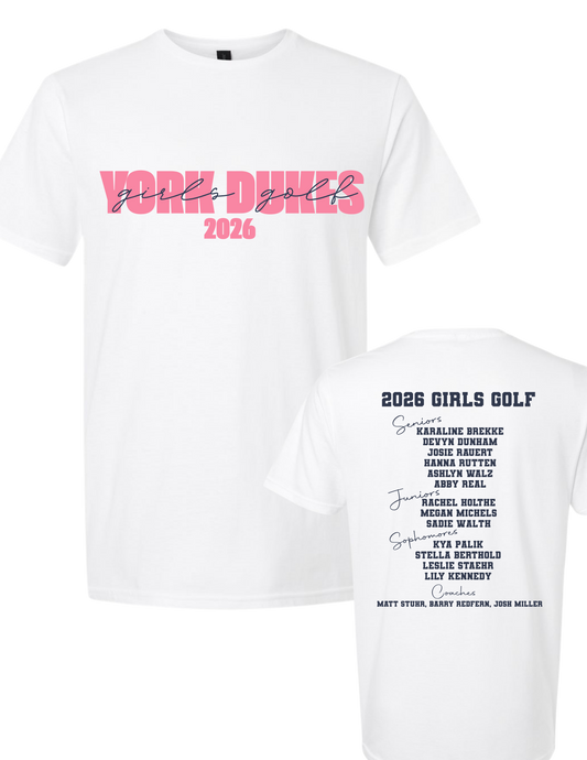 York Dukes Girls Golf White T-Shirt